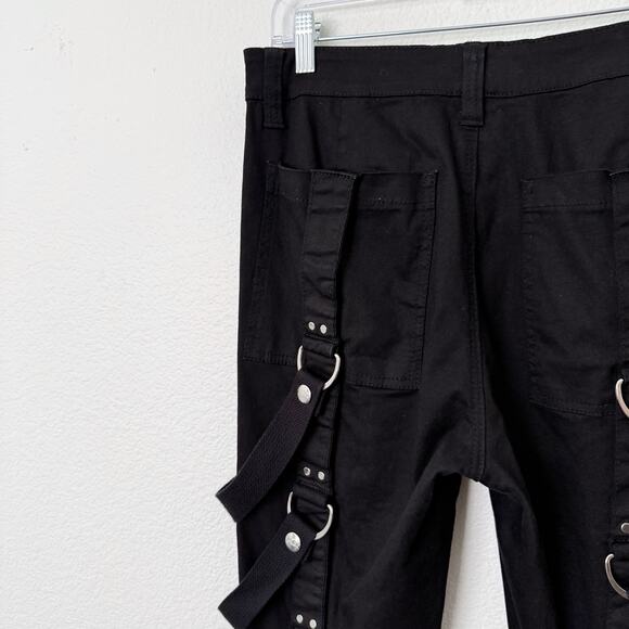 [Tripp NYC] Black Punk Rock Matrix D-Ring Straps Emo Gothic Bondage Pants Sz 32 - Picture 9 of 12